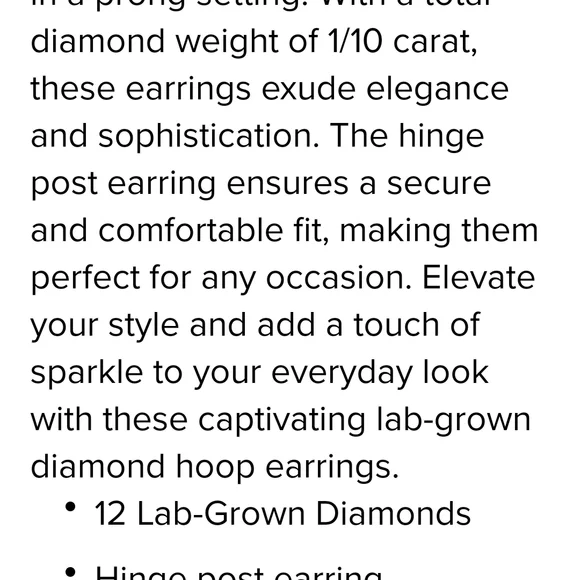 Sterling Silver Pave Set Hoop Earrings with 12 Geniune Diamond Stones NwT